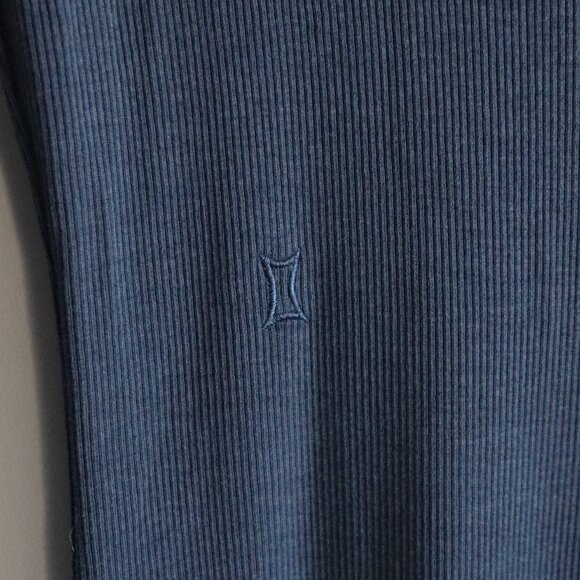 Kit & Ace Womens Blue Sz M Poise High Neck V-Back Ribbed Knit Fitted Midi Dress - Picture 10 of 14